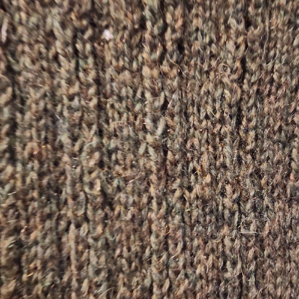 Handmade Olive Green Knit Cardigan with Decorative Goldtone Buttons - Picture 11 of 13